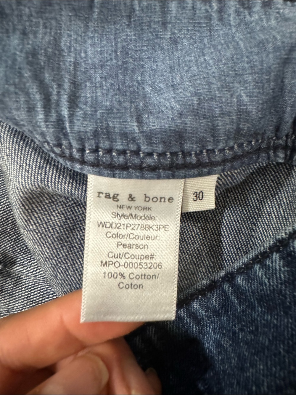 Rag & Bone Pearson Jeans Size 30 Cropped Straight Leg Cotton Denim - Picture 6 of 8